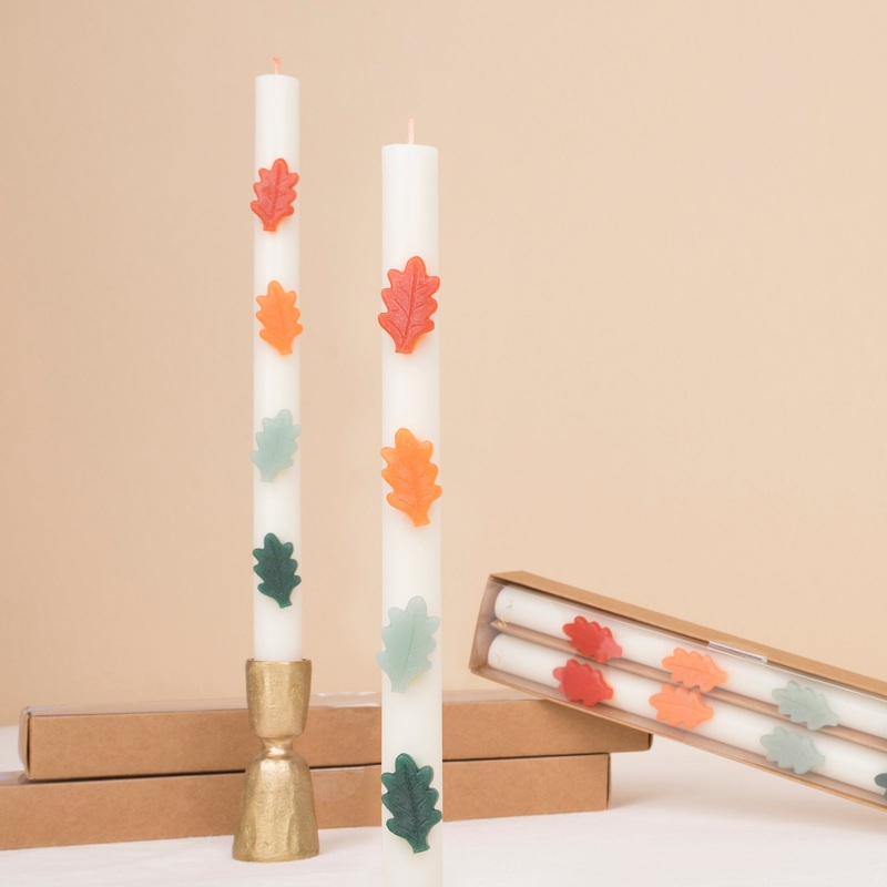 Leaf Table Candles (x 2)