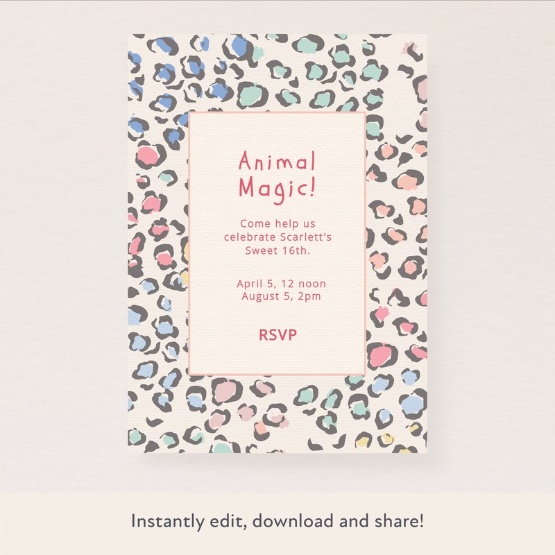 Leopard Print Download & Print Invitation