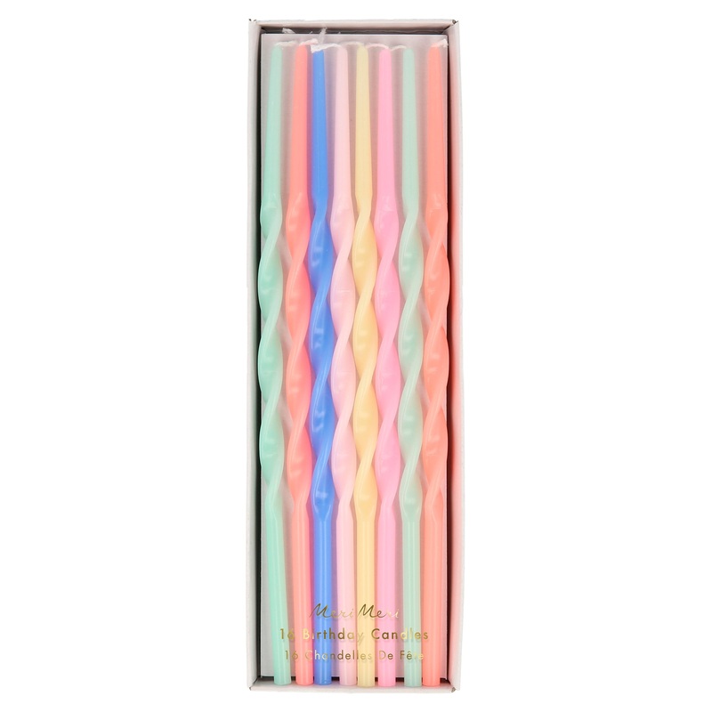 Mixed Twisted Long Candles (x 16)