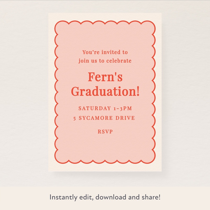 Pink Scallop Download & Print Invitation