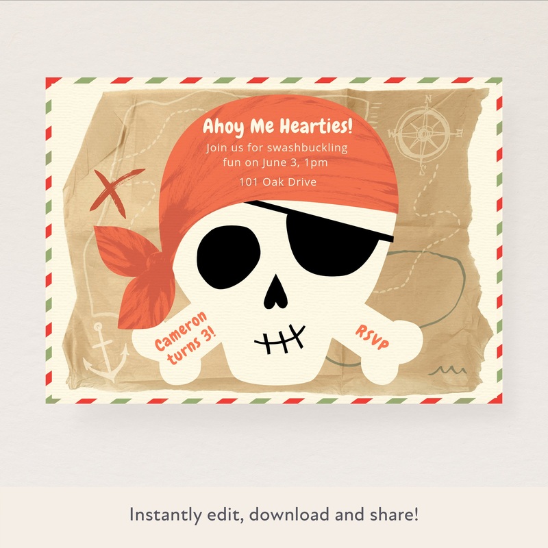 Pirate Download & Print Invitation