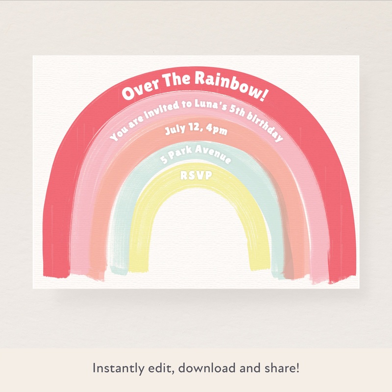 Rainbow Download & Print Invitation