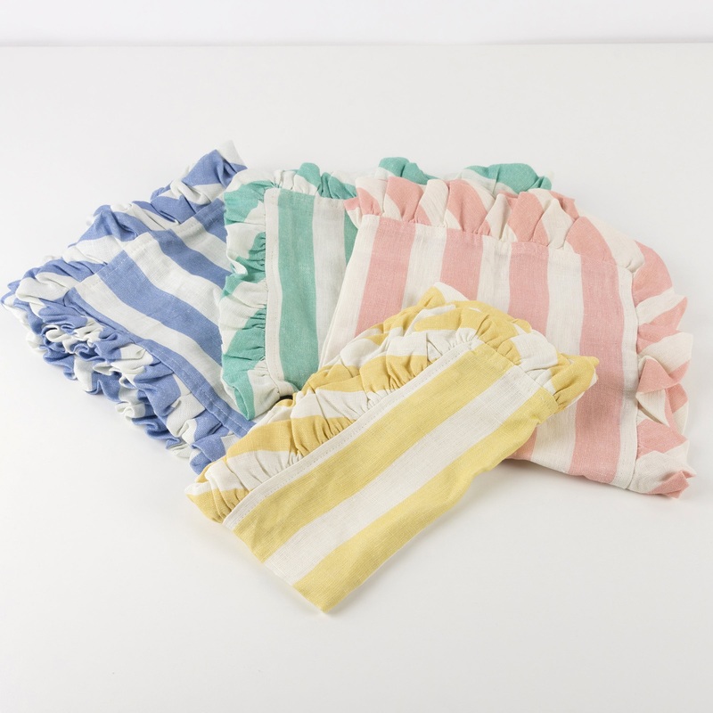 Stripe Ruffle Fabric Napkins (x 4)