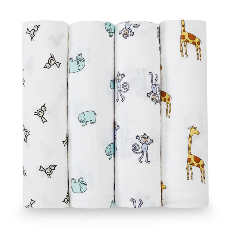 Aden + Anais Jungle Jam Organic Swaddles 4 Pack