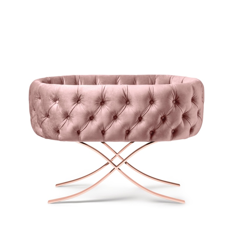 Aristot Curule Bassinet Base – Rose Gold