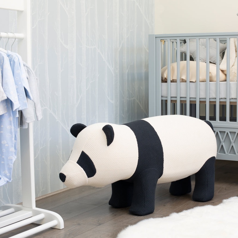 Knitted Panda Stool