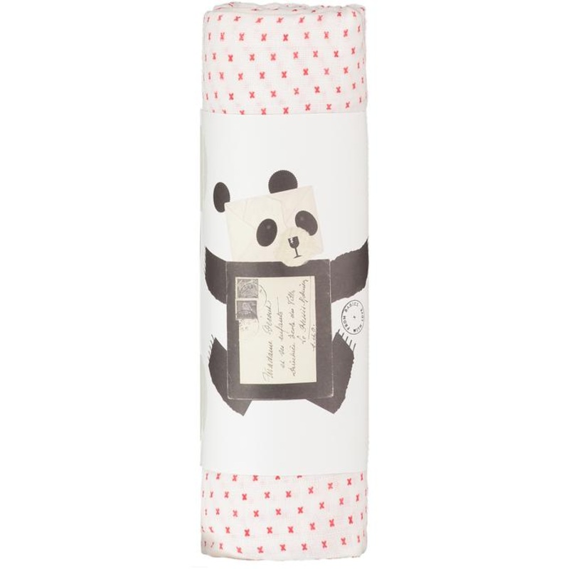 Red Little Kisses Muslin Baby Shawl & Swaddling Wrap