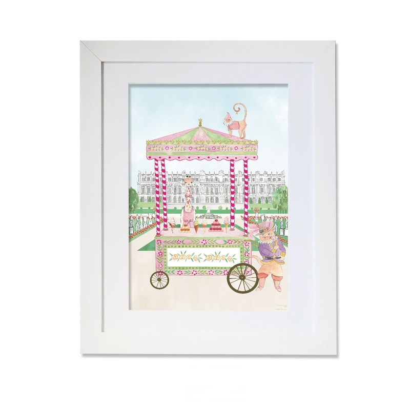 Animal Ice Cream Stand in The Palace of Versailles Pink Print