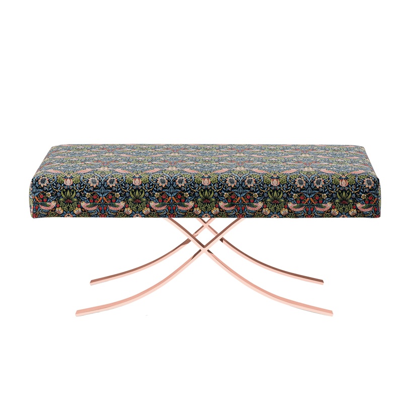 Aristot Rectangular Ottoman – William Morris Strawberry Thief