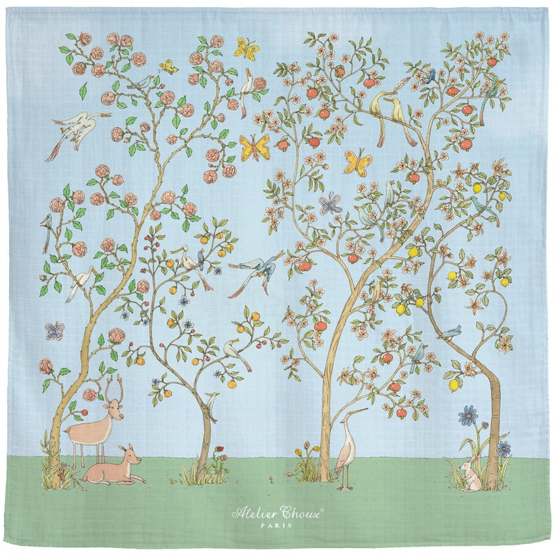 Atelier Choux – Organic Swaddle – In Bloom Blue