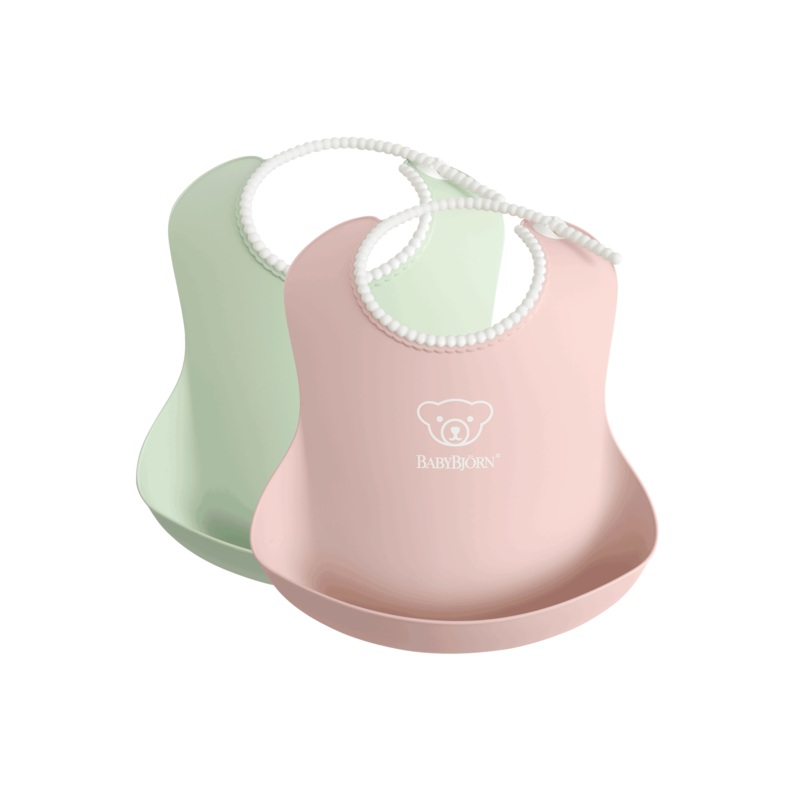 BabyBjorn Small Bib 2 Pack – Green & Powder Pink