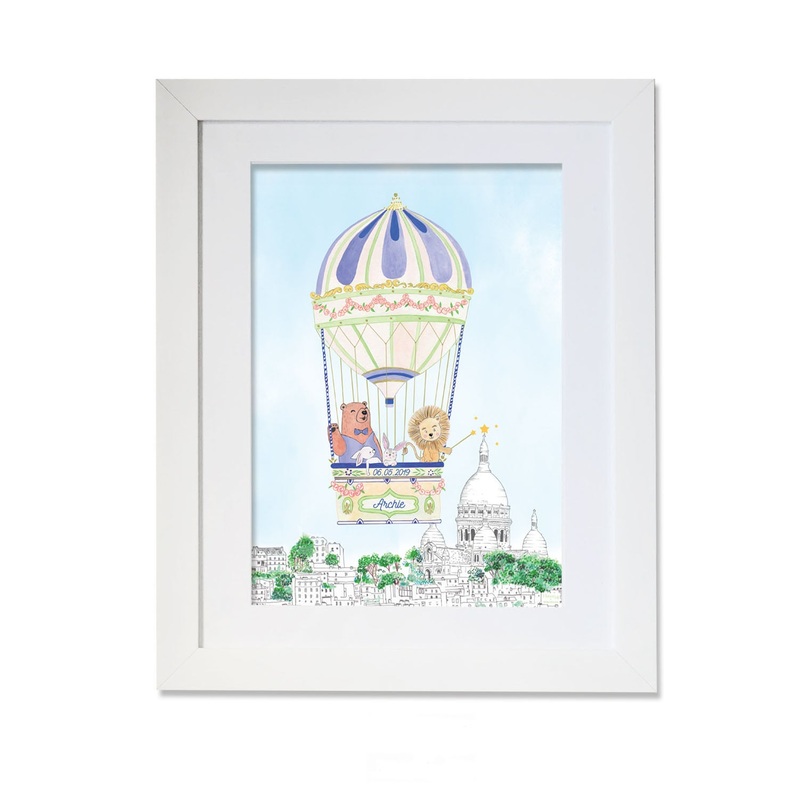 Hot Air Balloon of Montmartre Blue Print
