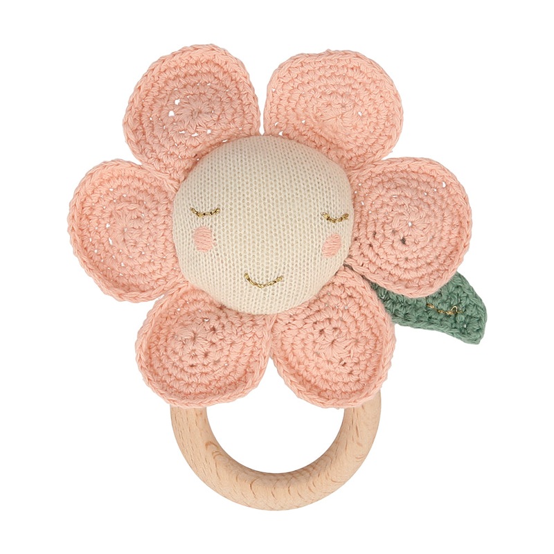 Meri Meri – Peach Daisy Baby Rattle