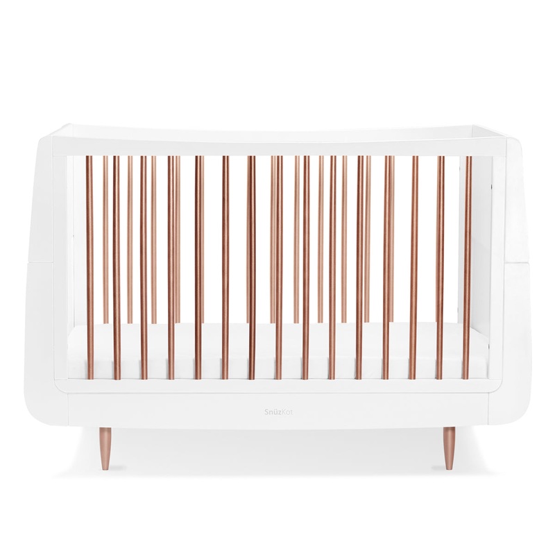 SnuzKot Skandi Cot Bed – Metallic Rose Gold