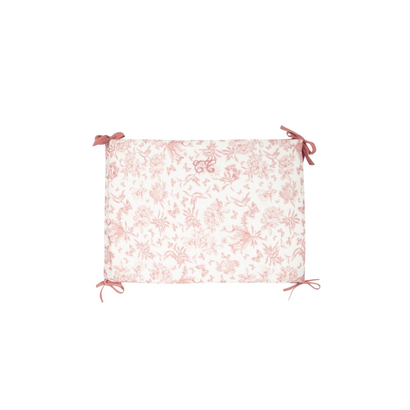 Tartine et Chocolat – Reversible Crib Bumper Toile de Jouy Peche