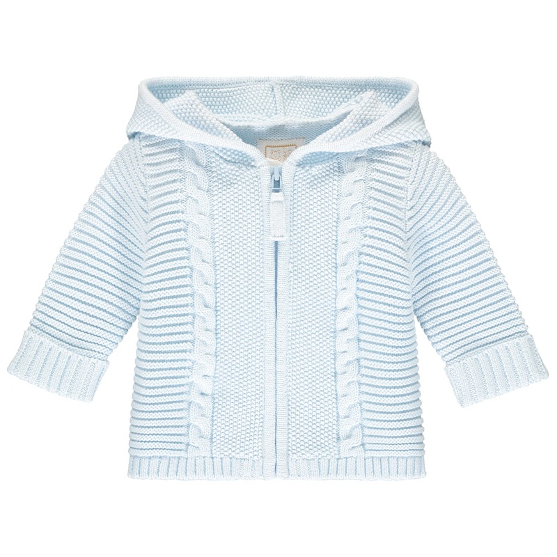 Emile et Rose – Norris Blue Baby Boys Knit Zip Up Jacket