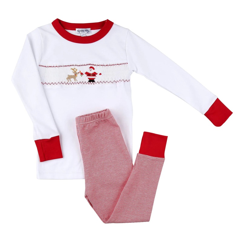 Magnolia Baby – Rudolph And Santa Smocked Pyjamas