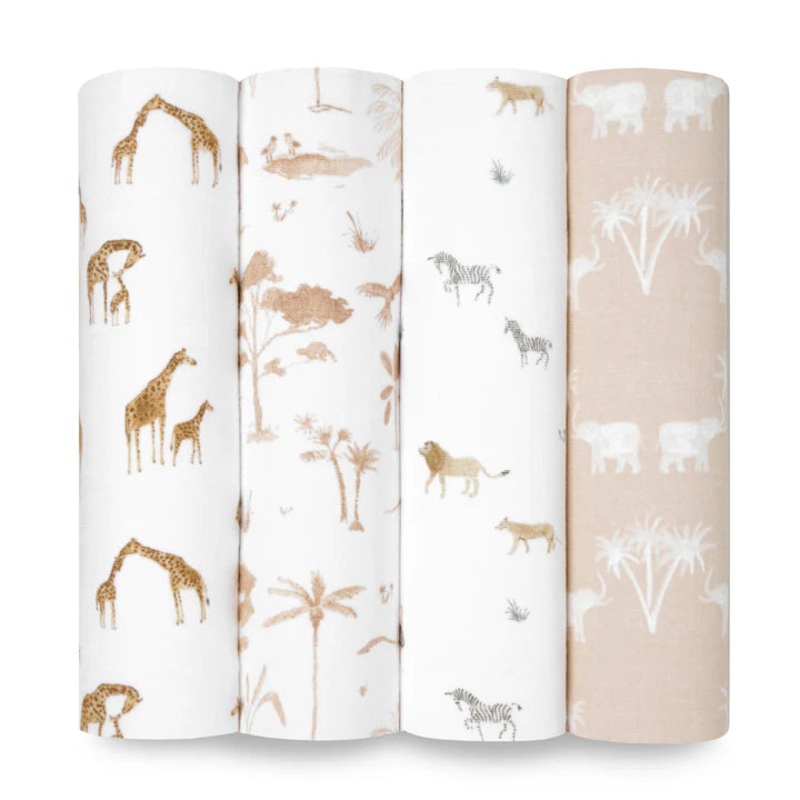 Aden + Anais – Safari Dream Oraganic Swaddles 4 Pack