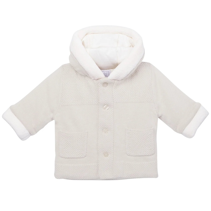 Emile et Rose – Holland Stone PomPom Hooded Knit Jacket