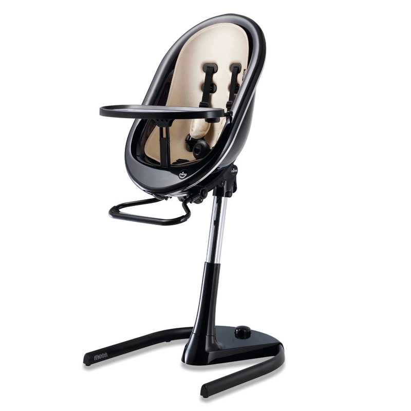 EX-DISPLAY Mima Moon Black High Chair and Junior Seat Champagne Gold Pad