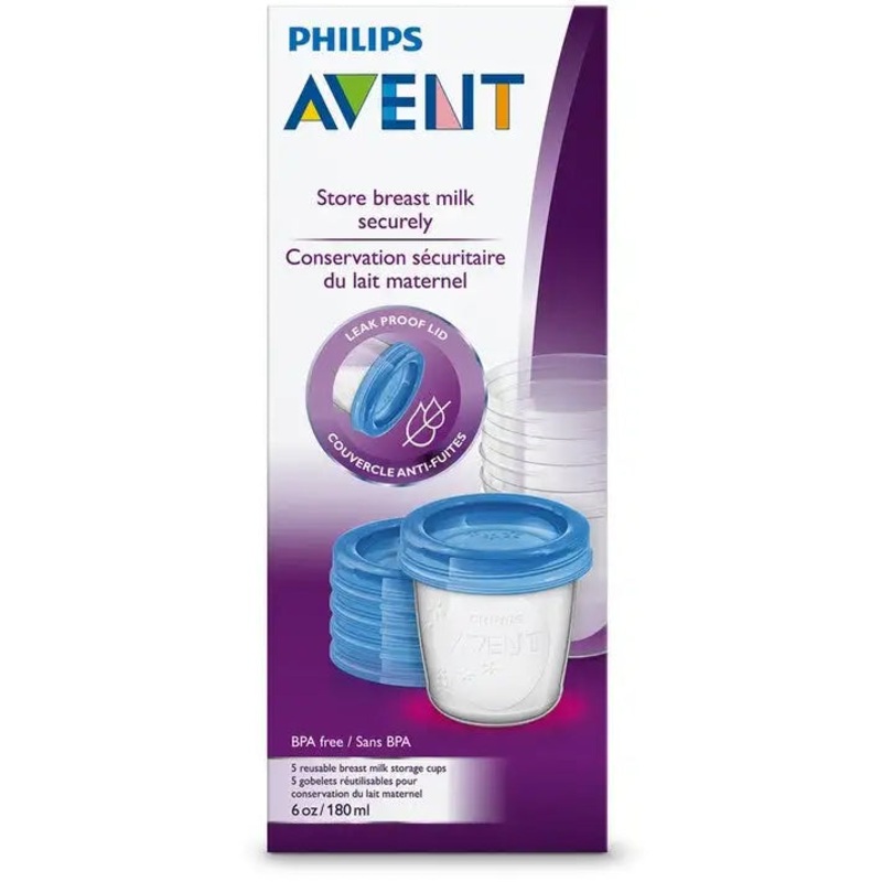 Avent Milk Storage Cups 180ml – Pack of 5