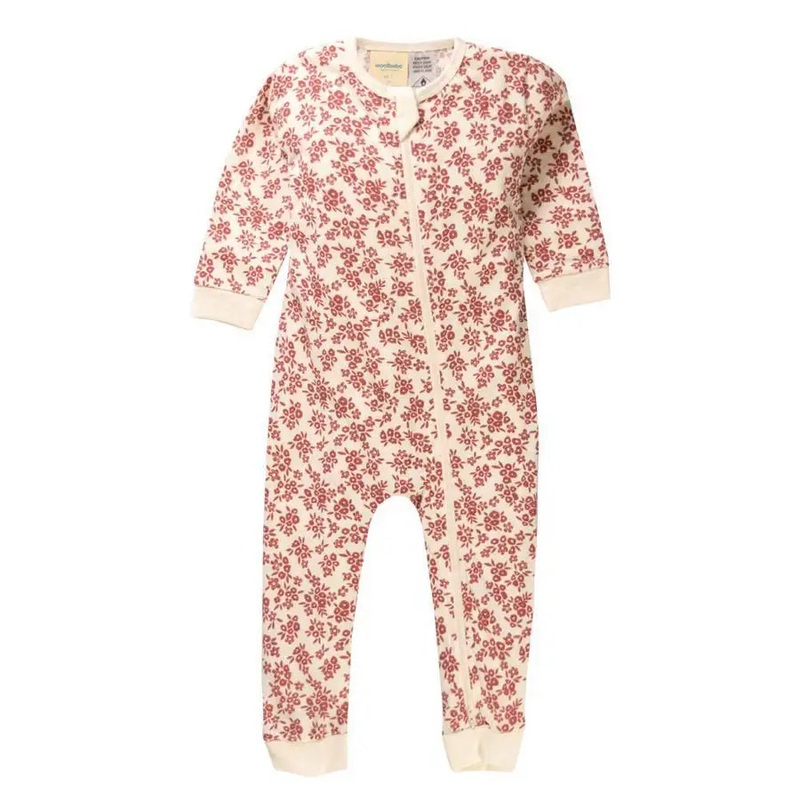 Woolbabe Merino/Organic Cotton PJ Suit – NATURAL ROSE MANUKA
