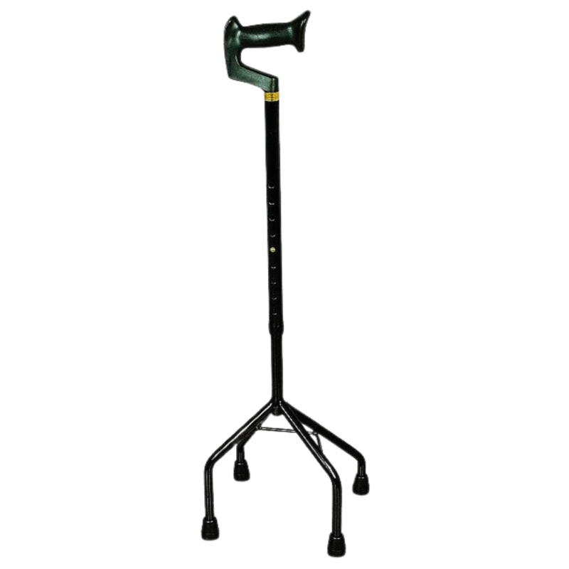 Aluminium Orthopaedic Quad Cane (Black) – Large Base (SCC045)