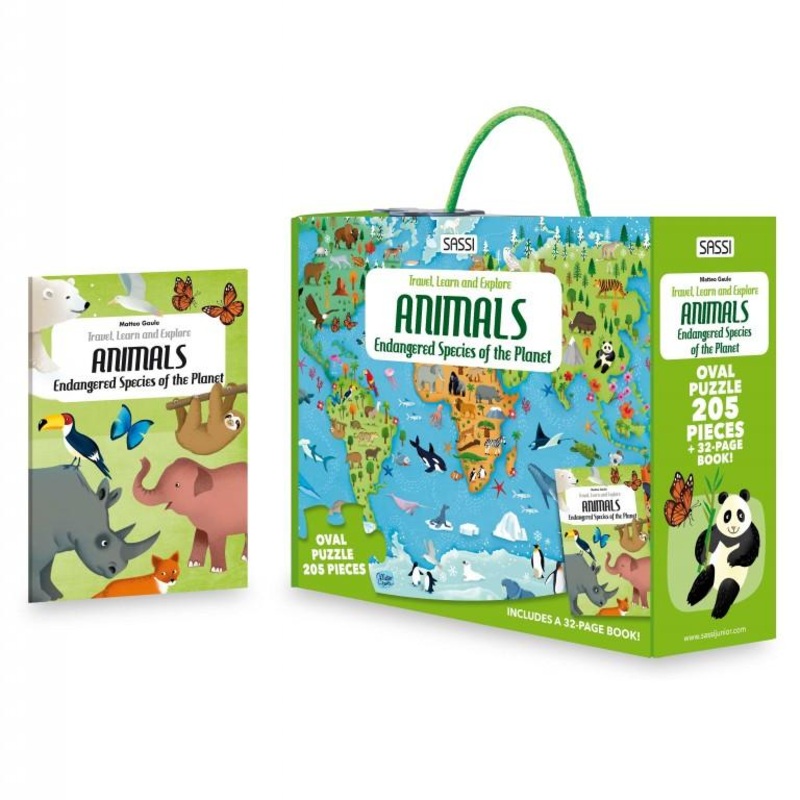 Endangered Species of the Planet Puzzle + Book Set