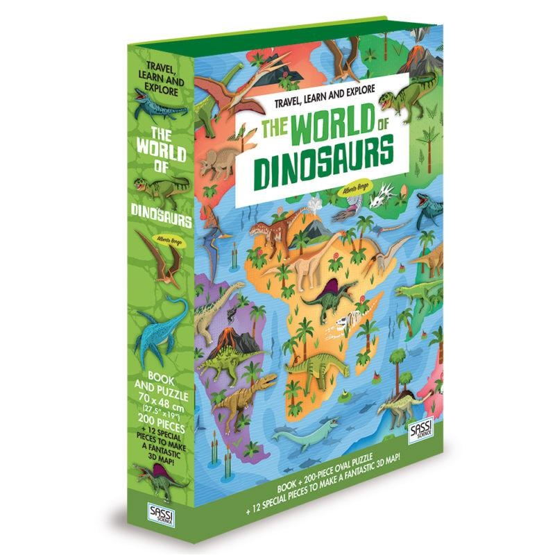 The World of Dinosaurs 200pc puzzle + book – Sassi