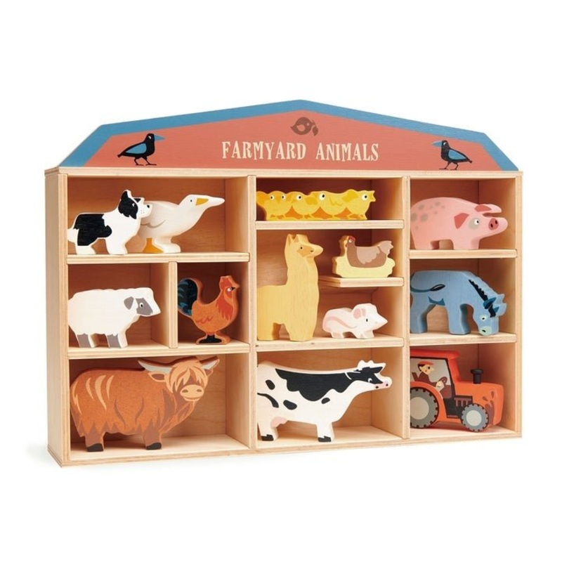 Farmyard Animals and Shelf by Tender Leaf Toys