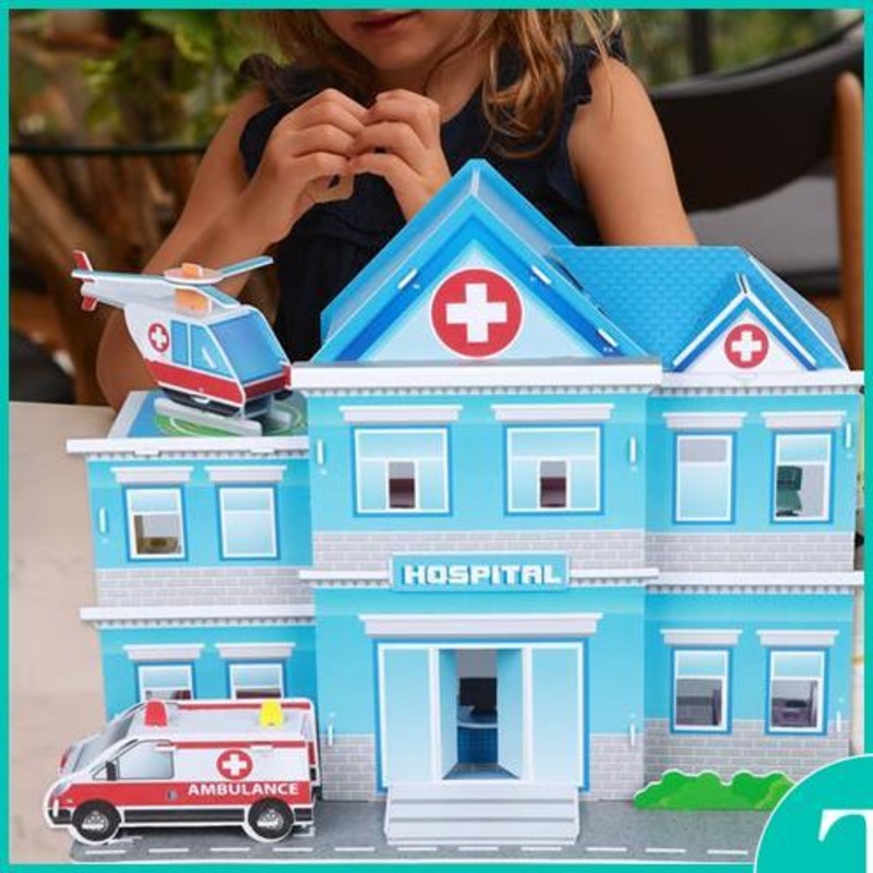 Hospital 3D Construction Craft by Fiesta Crafts