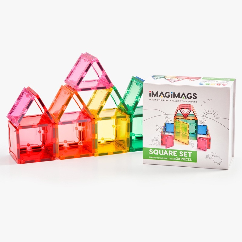 Imagimags 38 piece Square Magnetic Building Tiles Set