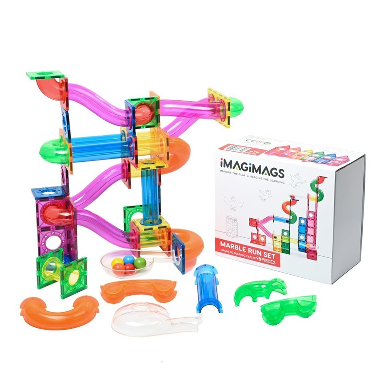 Imagimags 98 piece Marble Run Magnetic Building Tile Set