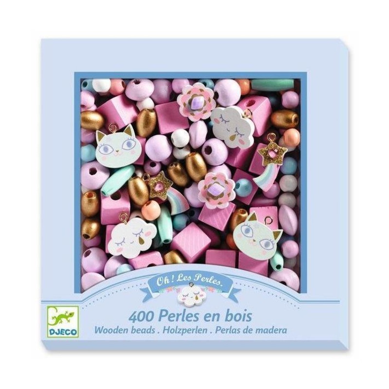 Rainbow Wooden Beads by Djeco