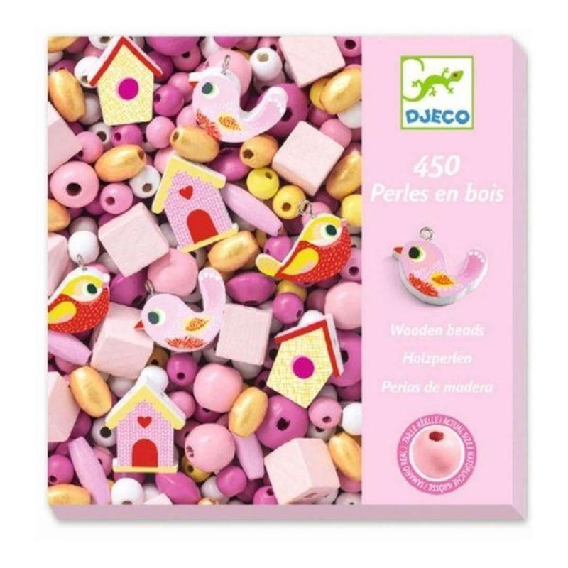Birds and Homes Wooden Beads by Djeco