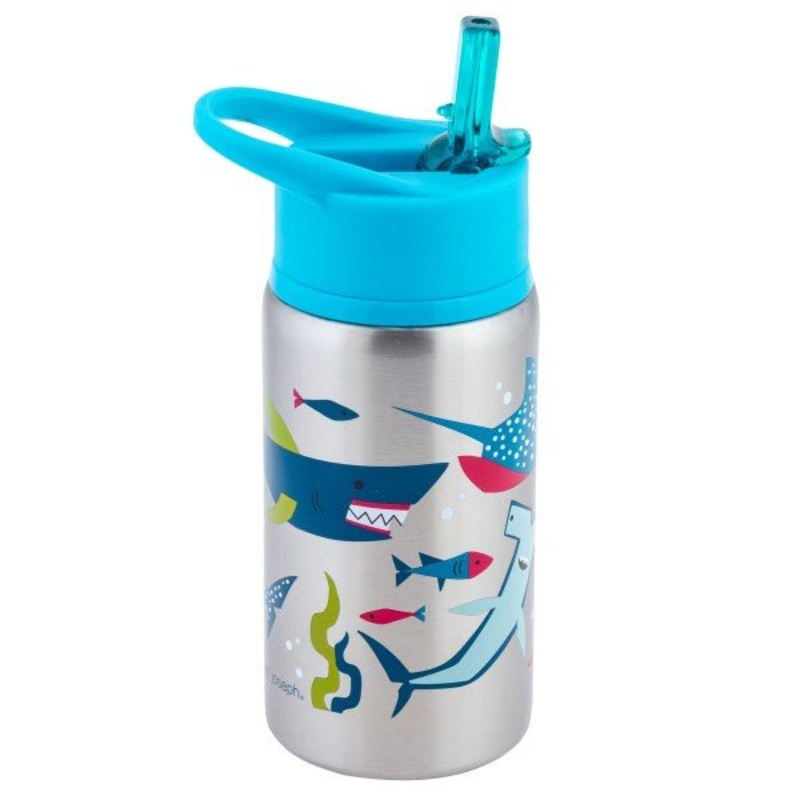 Stainless Steel Water Bottle with Flip Top Lid – Shark