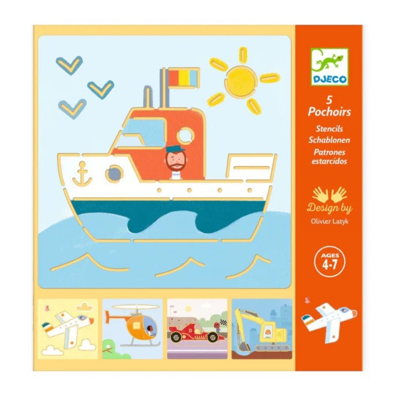 Transport and Co Stencils by Djeco 4 – 8yrs