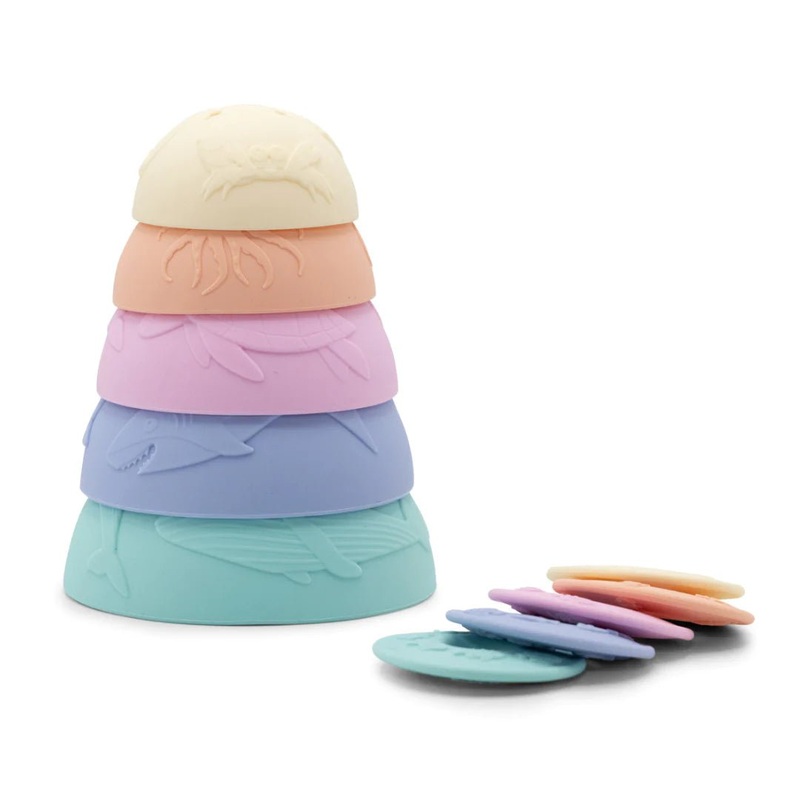 Jellystone Ocean Sensory Stacking Cups – Rainbow Pastel