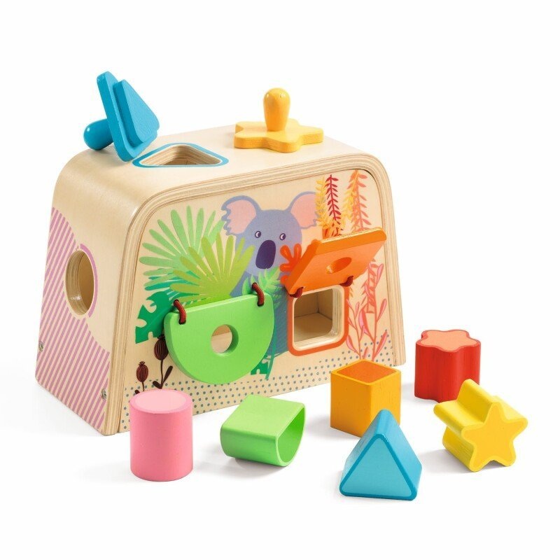 Multi Boita Wooden Shape Sorting Box by Djeco – 18mths+