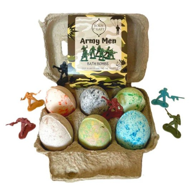 Army Men Bath Bomb Egg Box