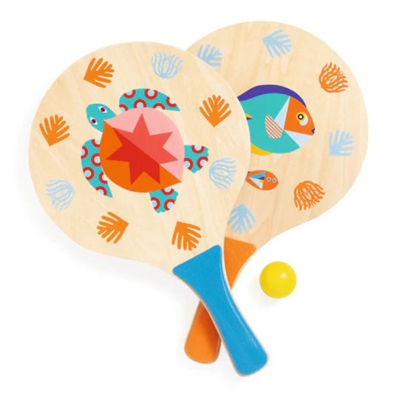 Wooden Beach Tennis Rackets Set – Sea by Djeco