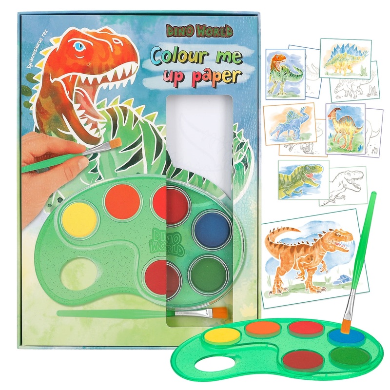 Top Model Dino World – Colour Me Up Paper with Paint Palette & Brush – 5yrs+