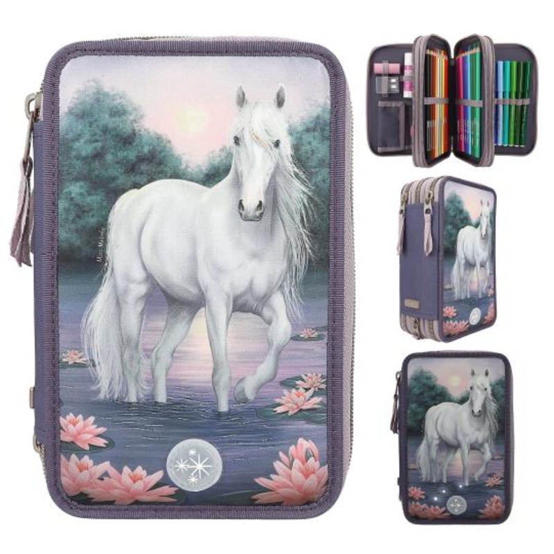 Top Model: Miss Melody Triple Filled Pencil Case – Water Lilies (with LED) – 6yrs+