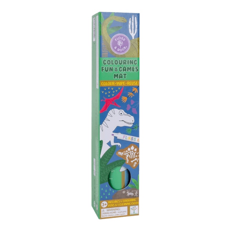 Reusable Fun & Games Colouring Mat – Dinosaurs – 3yrs+