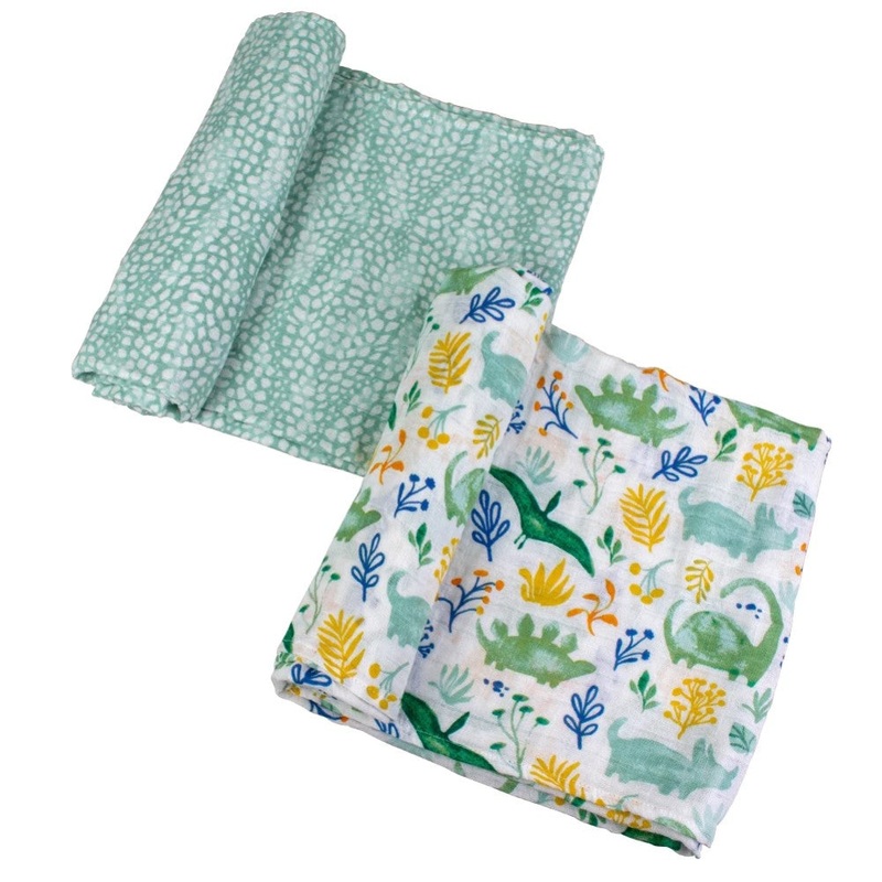 Classic Muslin Swaddle 2 pack – Dino Roar + Upscale