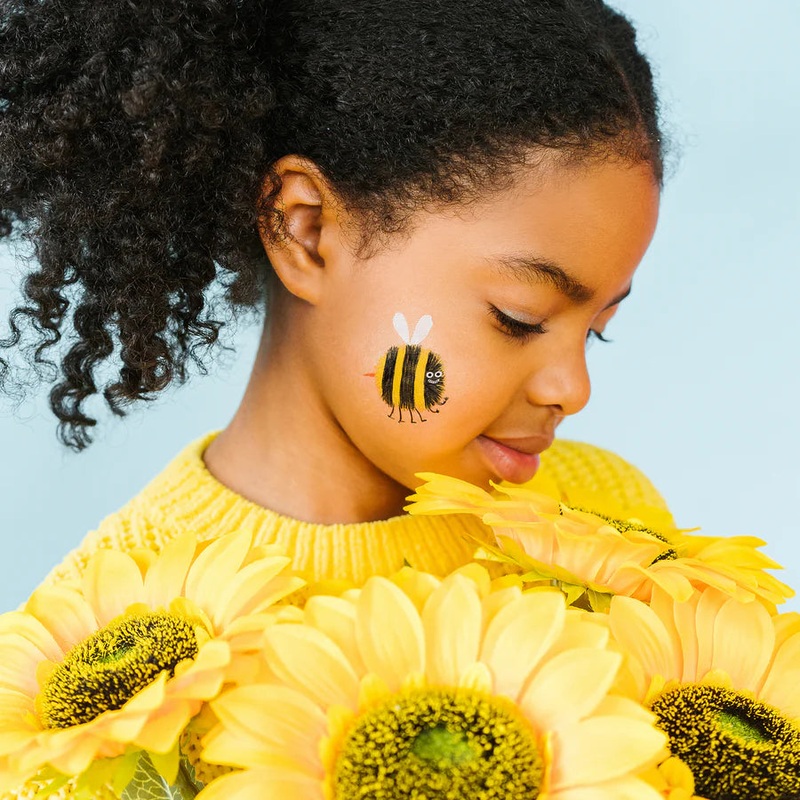 Temporary Tattoo Pair – Smiley Bee
