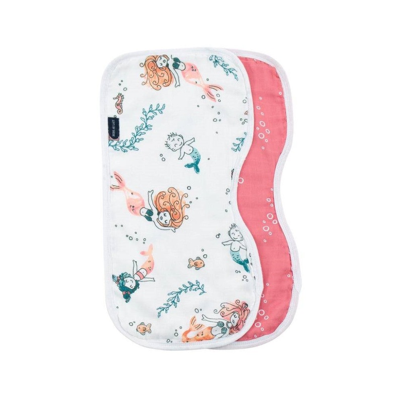 Oh So Soft Muslin Burp Cloth Set – Mermaid + Bubbles