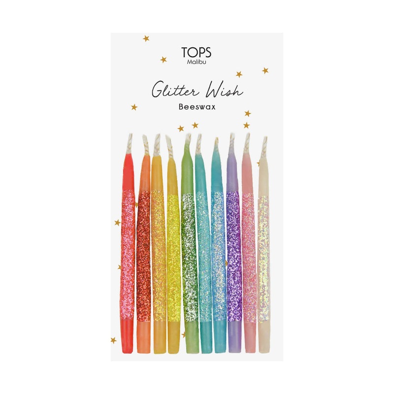 Glitter Wish 3 Beeswax Candles – Rainbow – Set of 10