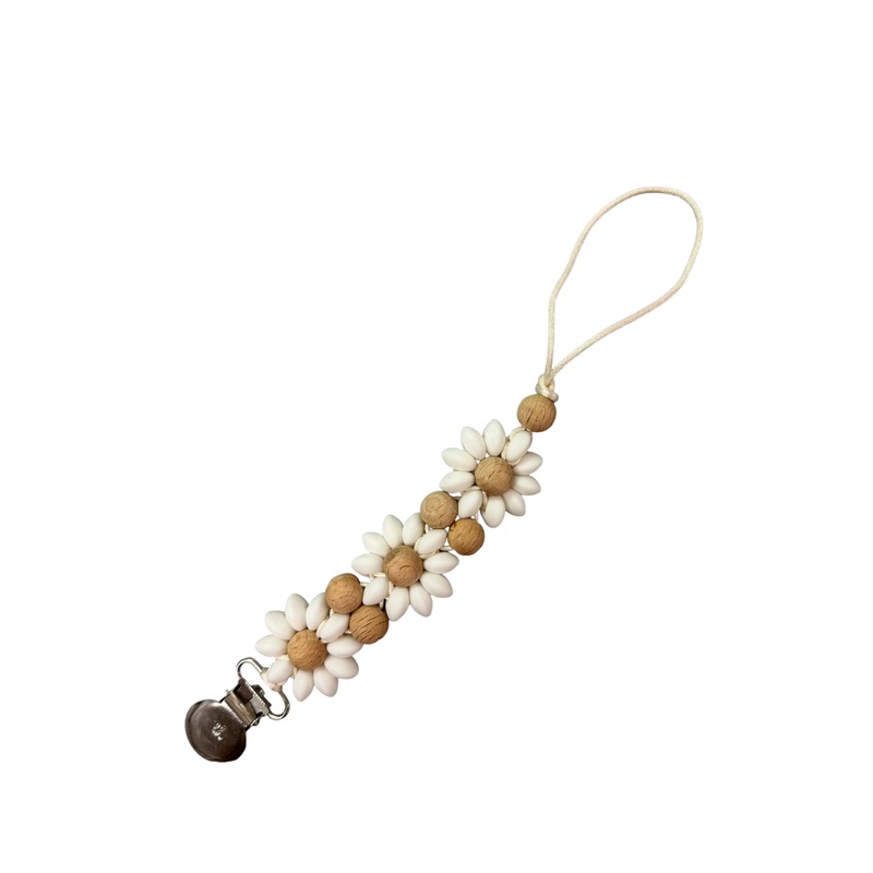 Olivia Beech Wood & Silicone Pacifier & Toy Clip