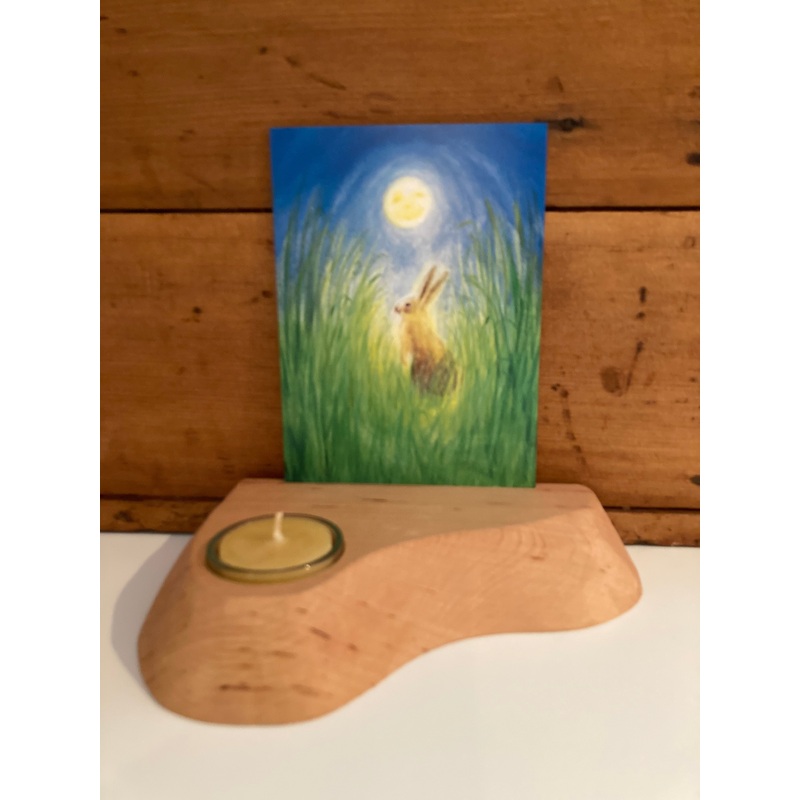 CARD STAND with Tea Light Beeswax Candle